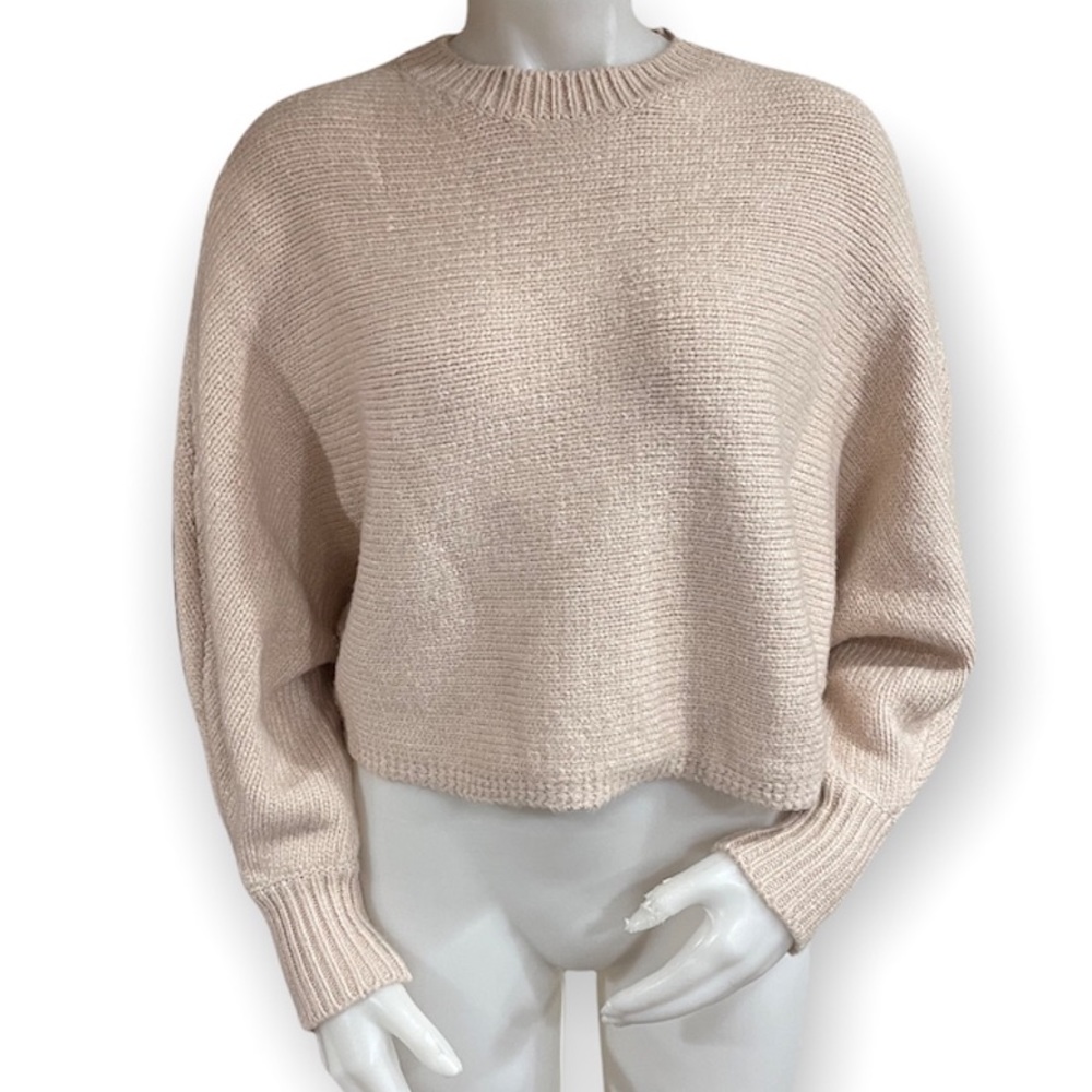Garage mock neck pink long sleeve sweater